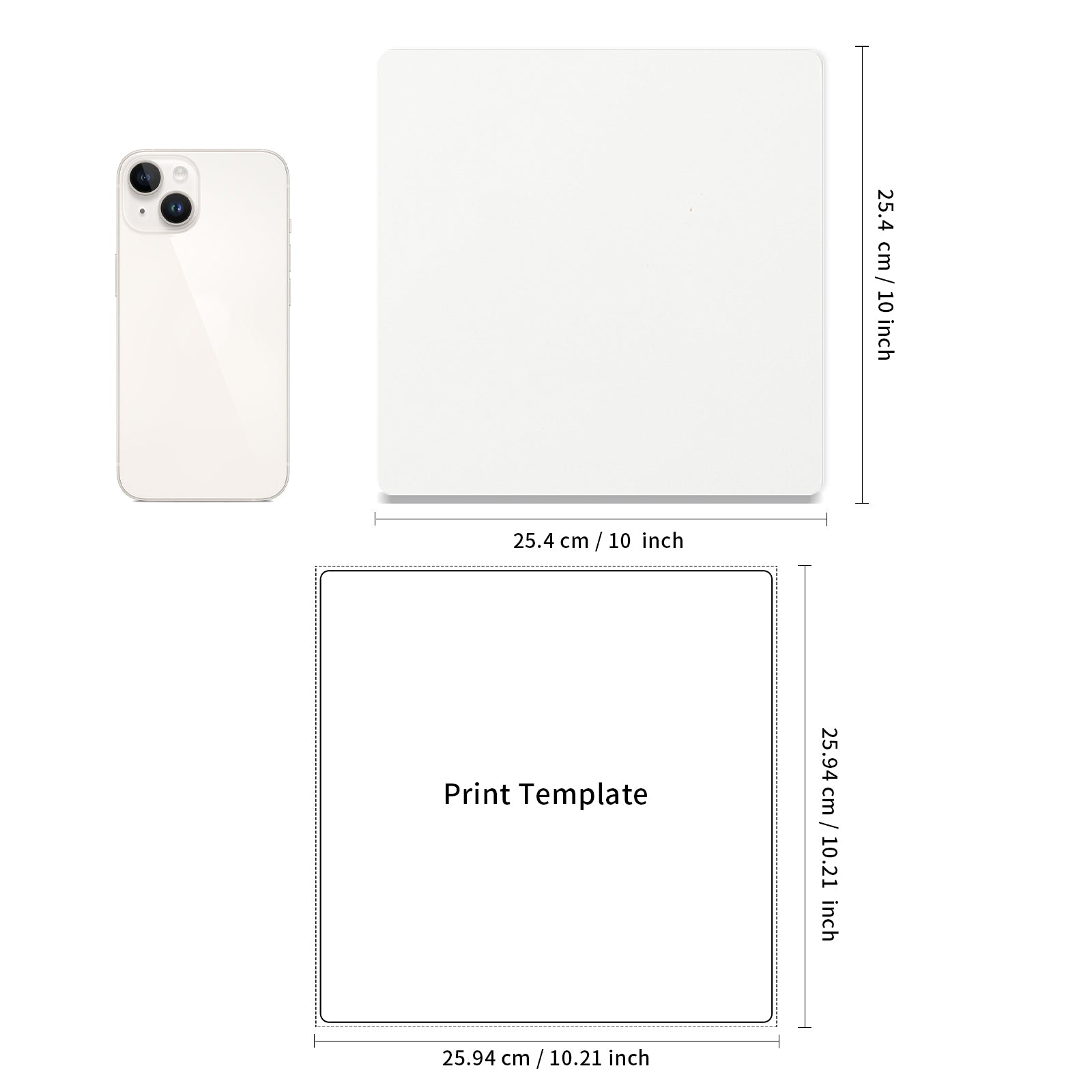 Wholesale 10"L x 10"W MDF White Home decor sublimation photo frame with stand Square Shape 24 Pack