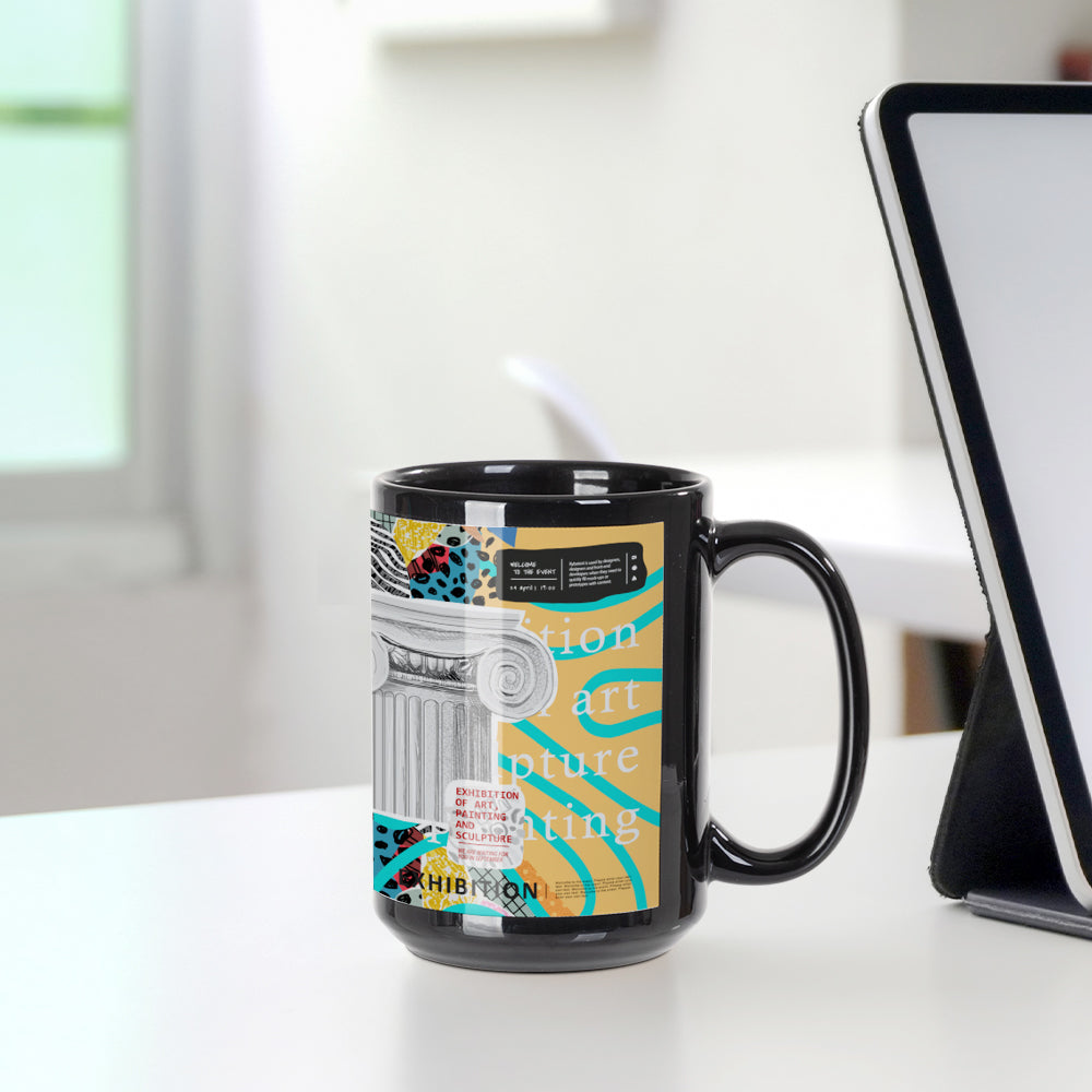 Sublimation Oven PYD Life 8 Pack Sublimation Coffee Mugs Blanks Black With White Patch 15 Oz Ceramic Photo Mugs Cups Bulk For Cricut Mug Press Print 8 Pack Cricut Press