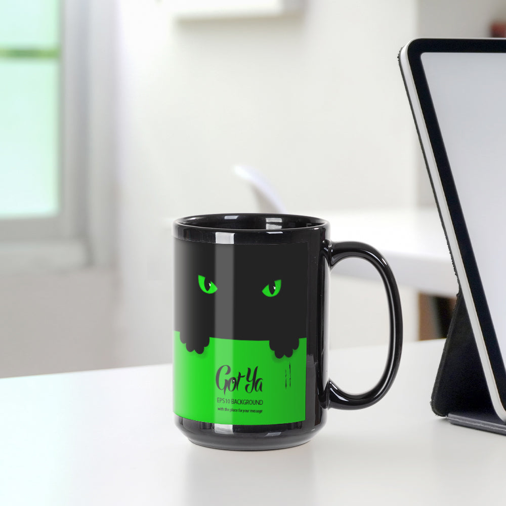 Wholesale 15 OZ Sublimation Ceramic Coffee Mugs Black with White Patch & Strong Inner Box 8 Pack