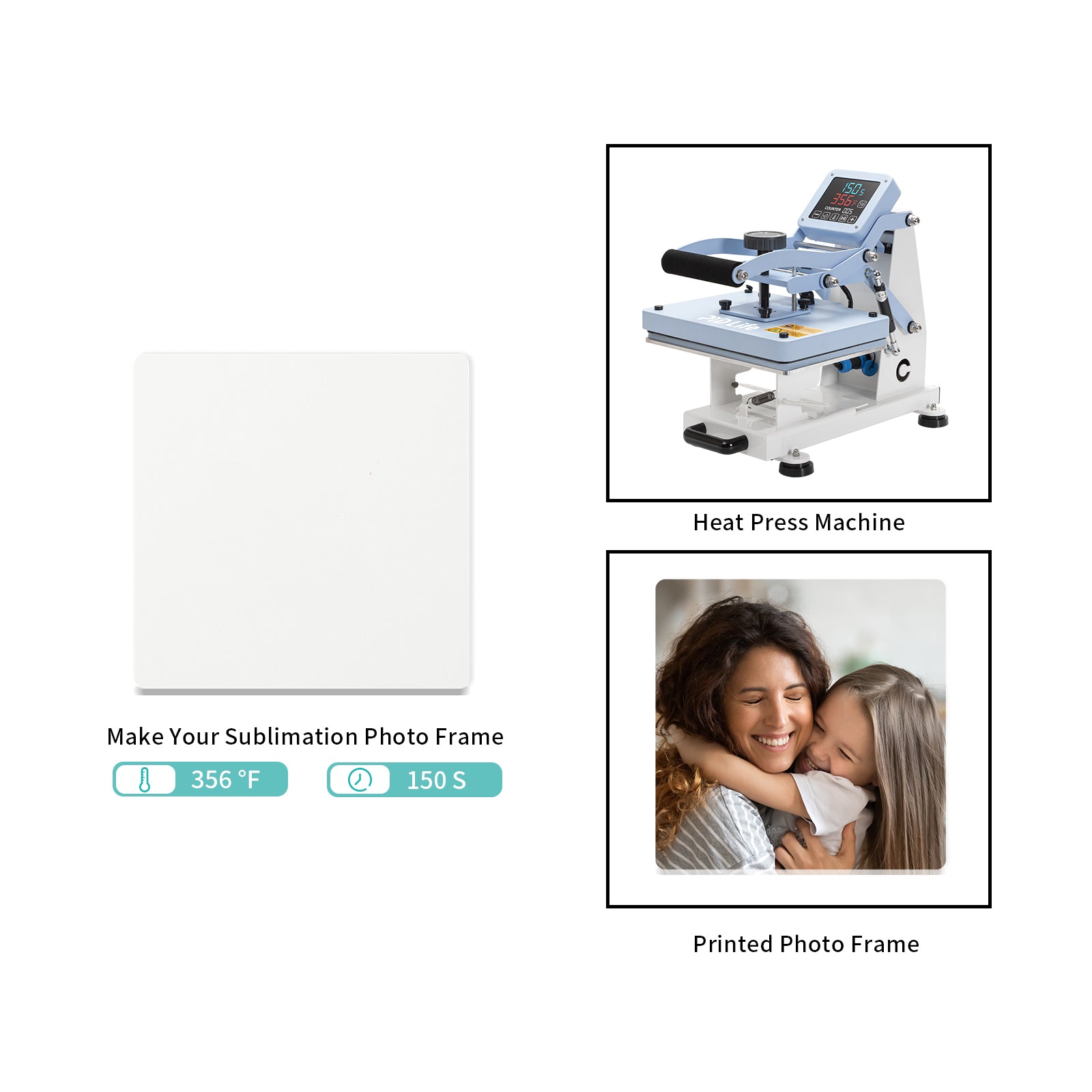 Wholesale 10"L x 10"W MDF White Home decor sublimation photo frame with stand Square Shape 24 Pack