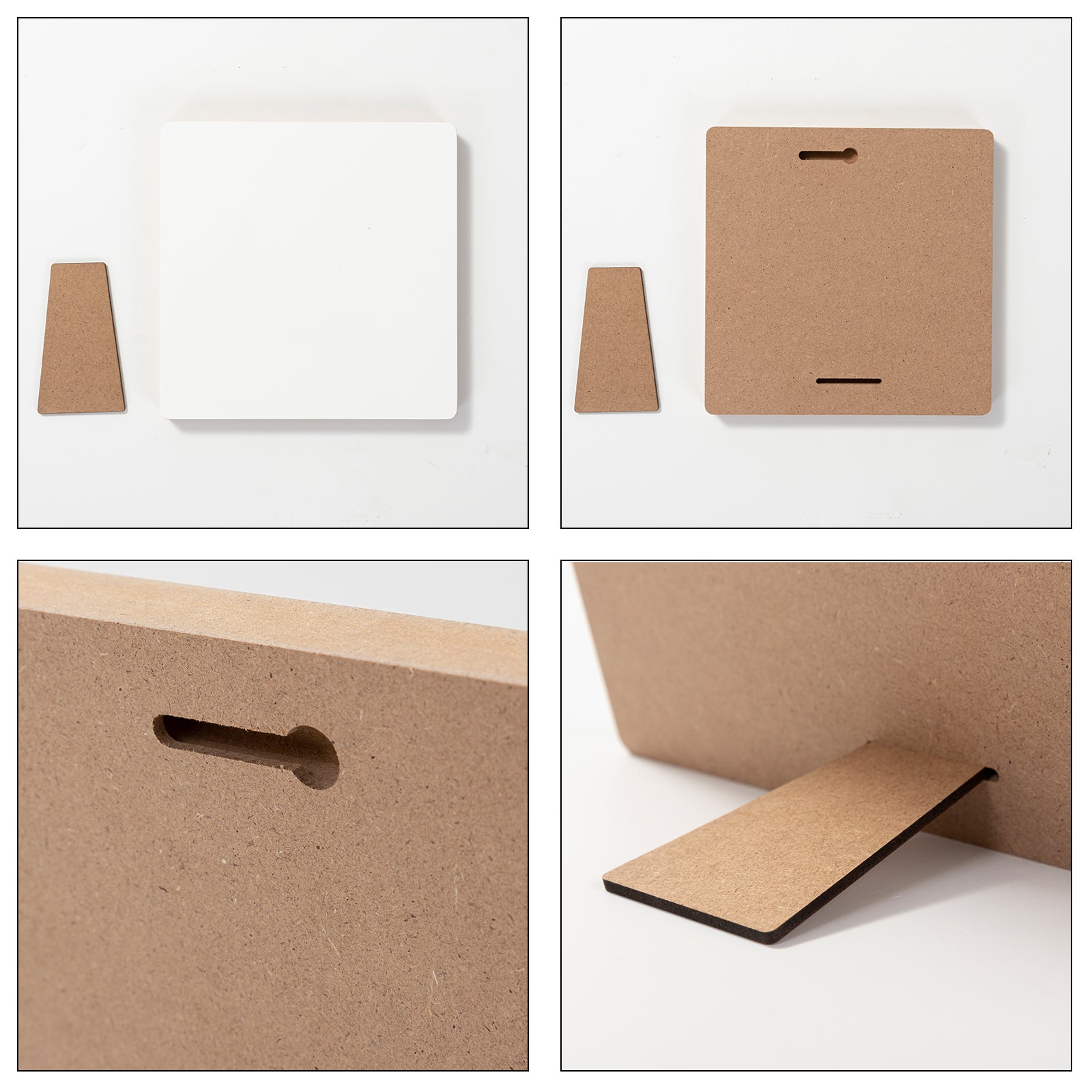 Wholesale 10"L x 10"W MDF White Home decor sublimation photo frame with stand Square Shape 24 Pack