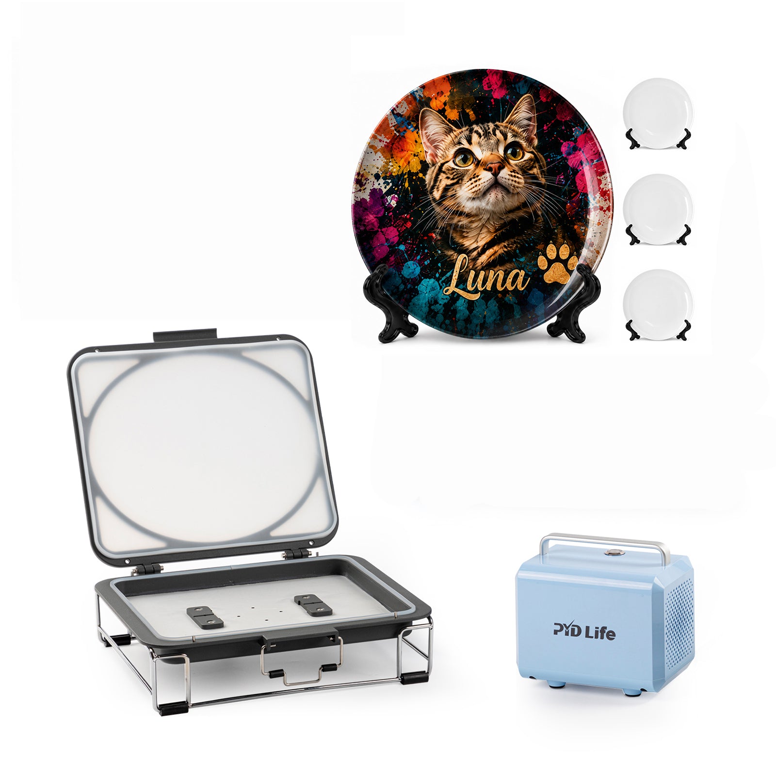 A3 Tray Kit with Round 8" Ceramic Plates Full Wrap Printable