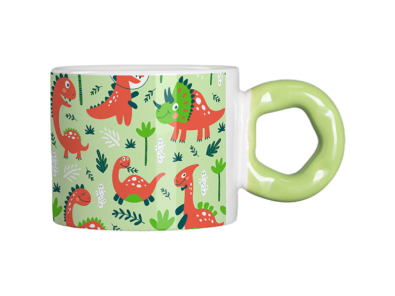 Wholesale 9OZ Sublimation White Mug with Donut Handle 48 Pack(4 Colors)-Shipping from China