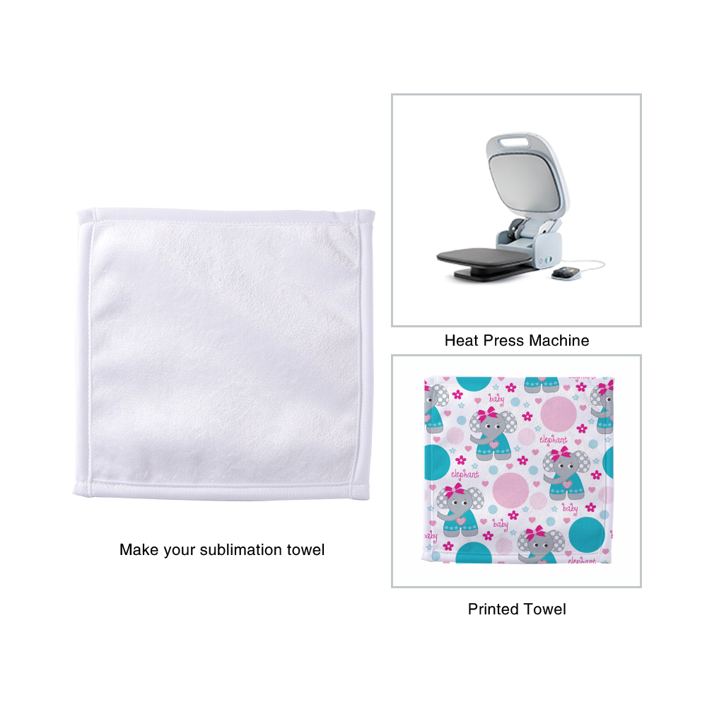 Wholesale 8 Inch Sublimation Square Kitchen Hand Towels Blanks White Bulk 24 Pack & 120 Pack & 240 Pack