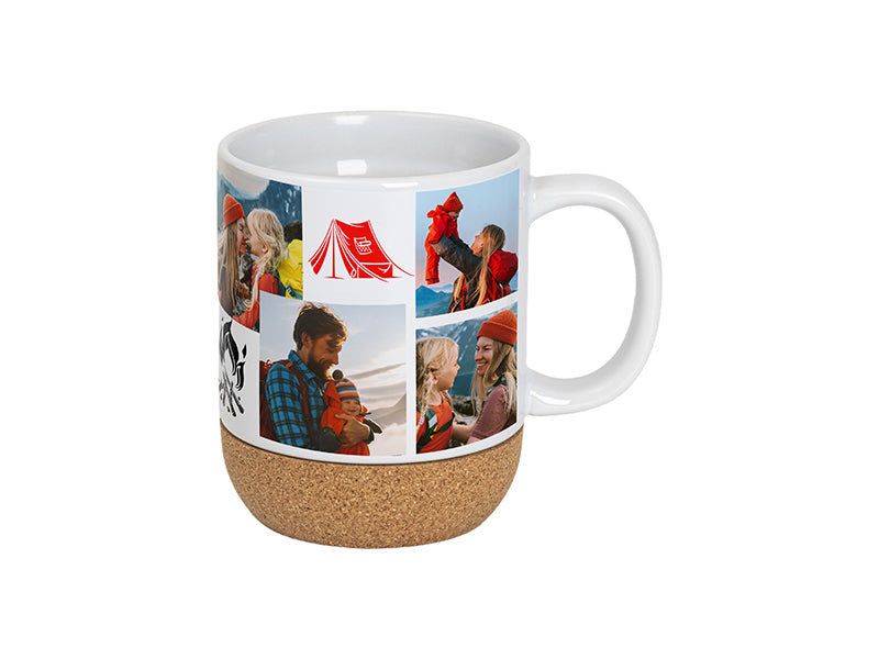 Wholesale 14oz/420ml White Ceramic Cork Bottom Coaster Mug 36 Pack-Shipping from China