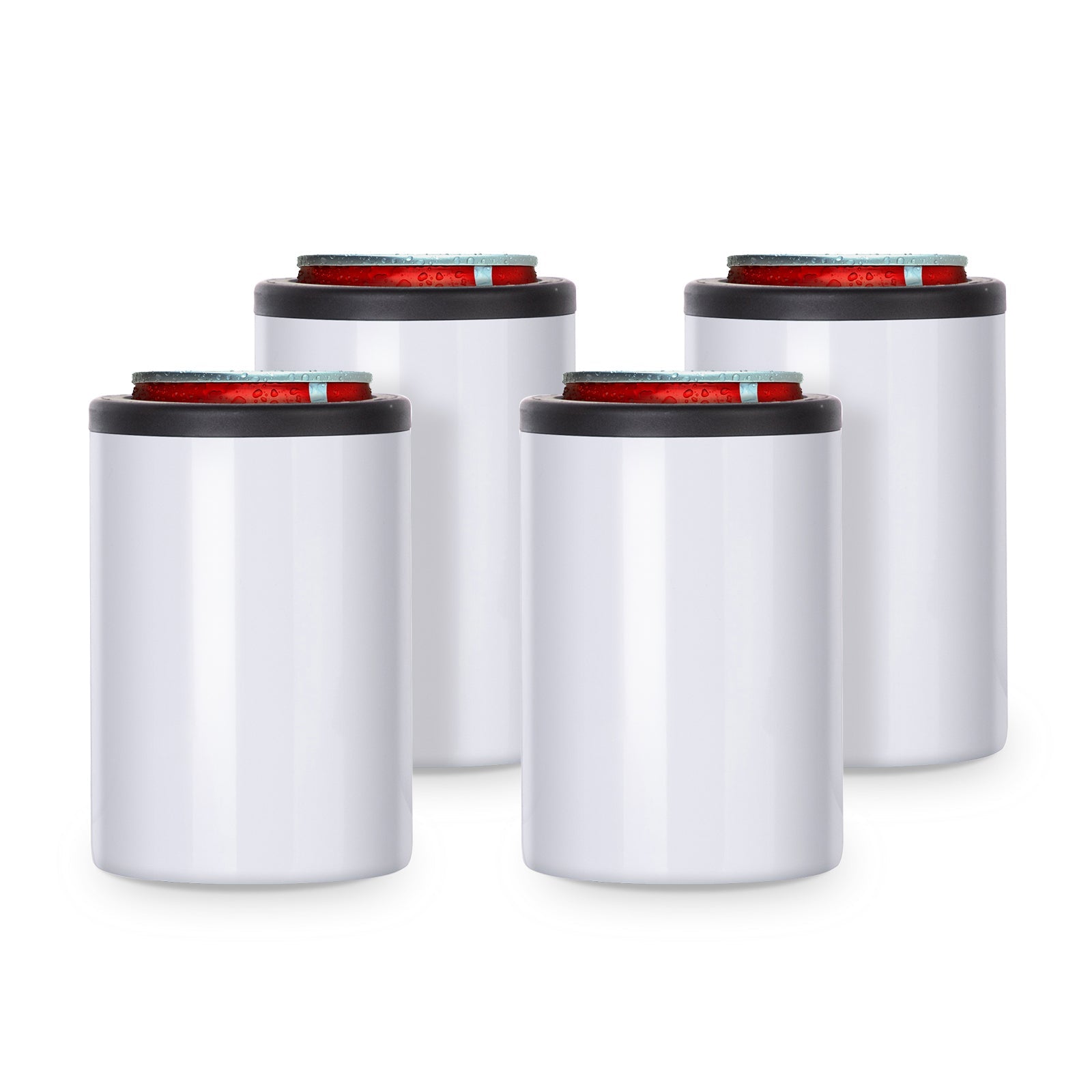 Wholesale 12 OZ Sublimation Cold Drink Short Can Cooler Bulk Buy Stainless Steel Insulator White 8 Pack & 24 Pack & 48 Pack
