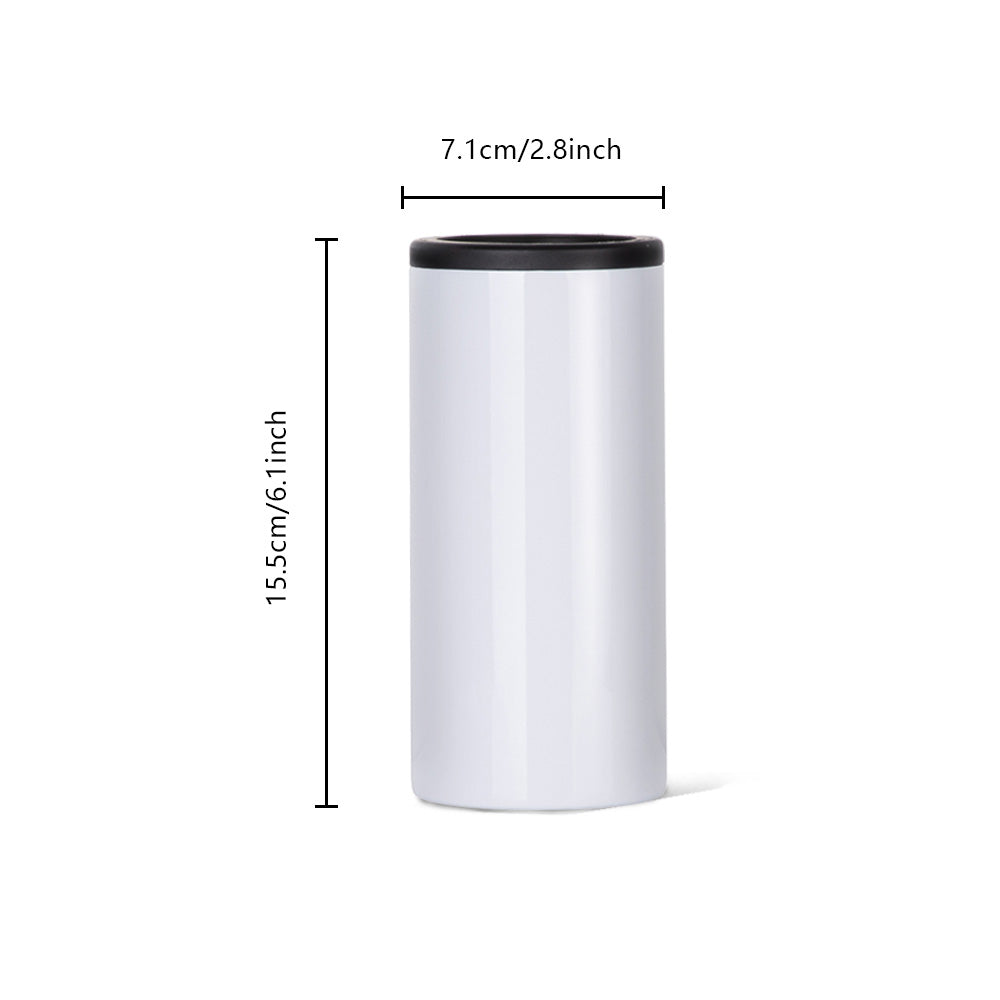 Wholesale 12 OZ Sublimation Slim Can Cooler Insulator Stainless Steel Bulk White 4 Pack & 24 Pack & 48 Pack