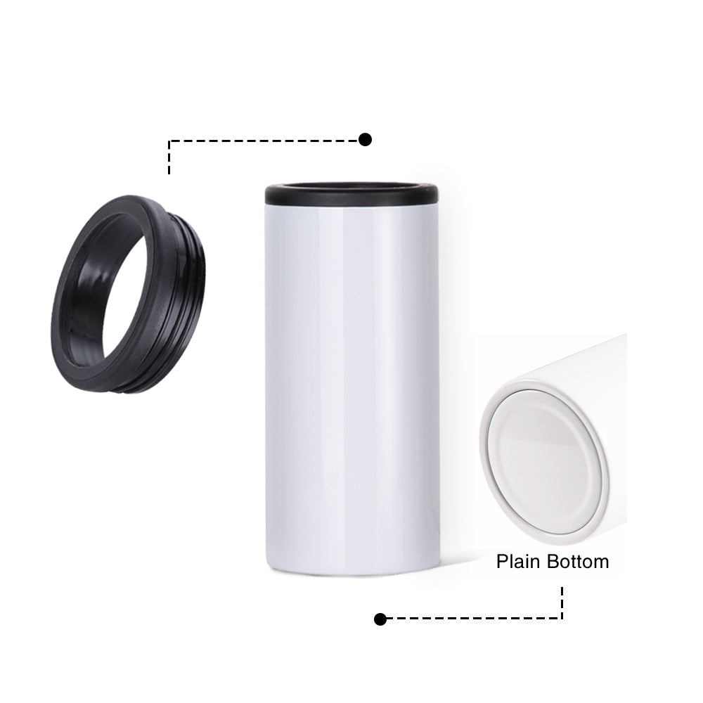 Wholesale 12 OZ Sublimation Slim Can Cooler Insulator Stainless Steel Bulk White 4 Pack & 24 Pack & 48 Pack