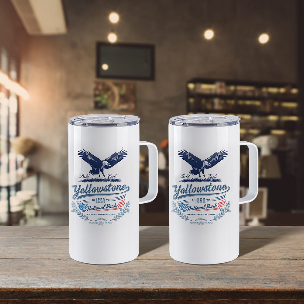 Wholesale 20 OZ Sublimation Blanks Tumblers with Handle White Stainless Steel Coffee Mugs 32 Pack