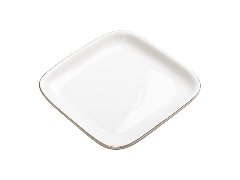 Wholesale 30 Pack Sublimation Ceramic Jewerly Trinket Dish with Gold Rim for 3D Vacuum Sublimation Tray and Pump Set (Ship from China)