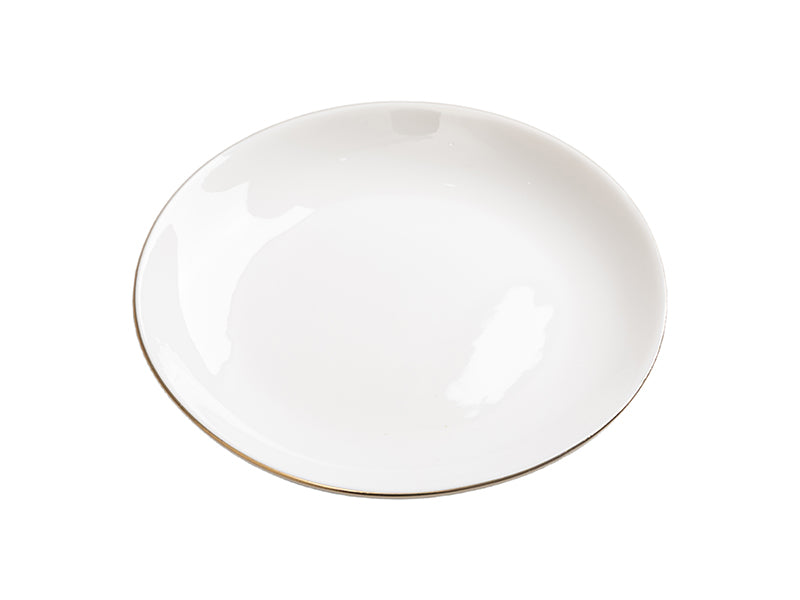 Wholesale 30 Pack Sublimation Ceramic Jewerly Trinket Dish with Gold Rim for 3D Vacuum Sublimation Tray and Pump Set (Ship from China)