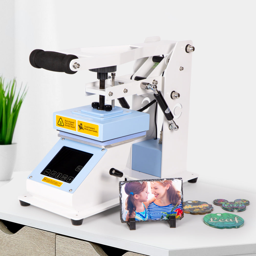 3 IN 1 Combo Label Tag Heat Press Machine 5.8 x 5.8 Inch,Cap Hat Heat Press Machine,Sublimation Pens Heat Press Machine