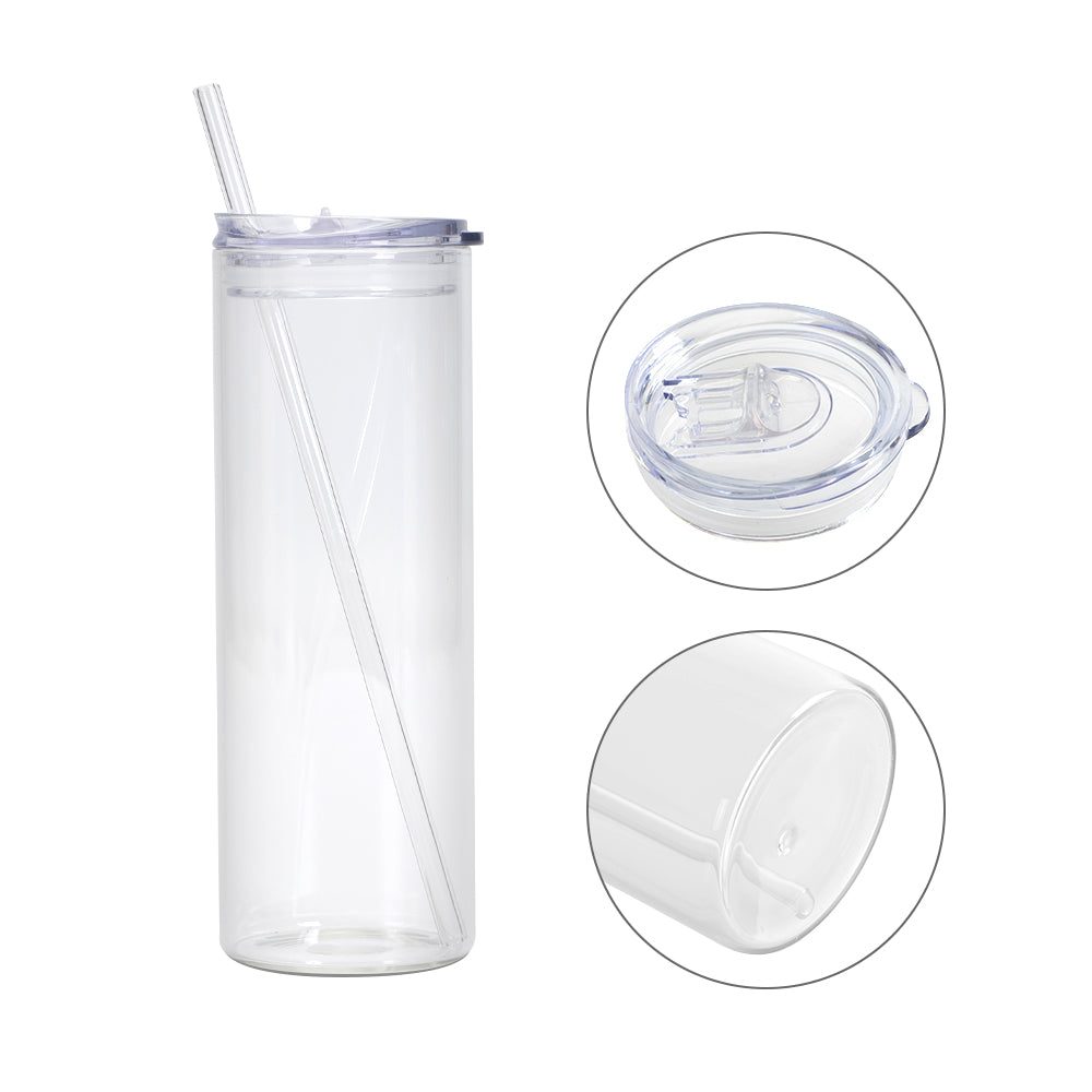 Wholesale 25 OZ Sublimation Glass Blanks Skinny Tumbler Frosted