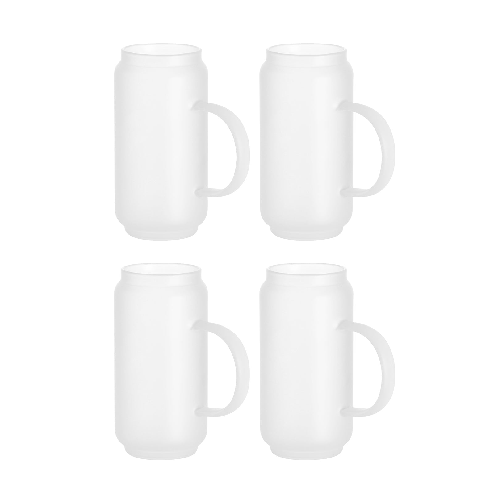Wholesale Sublimation Glass Beer Can Mug Frosted White with Handle 18
