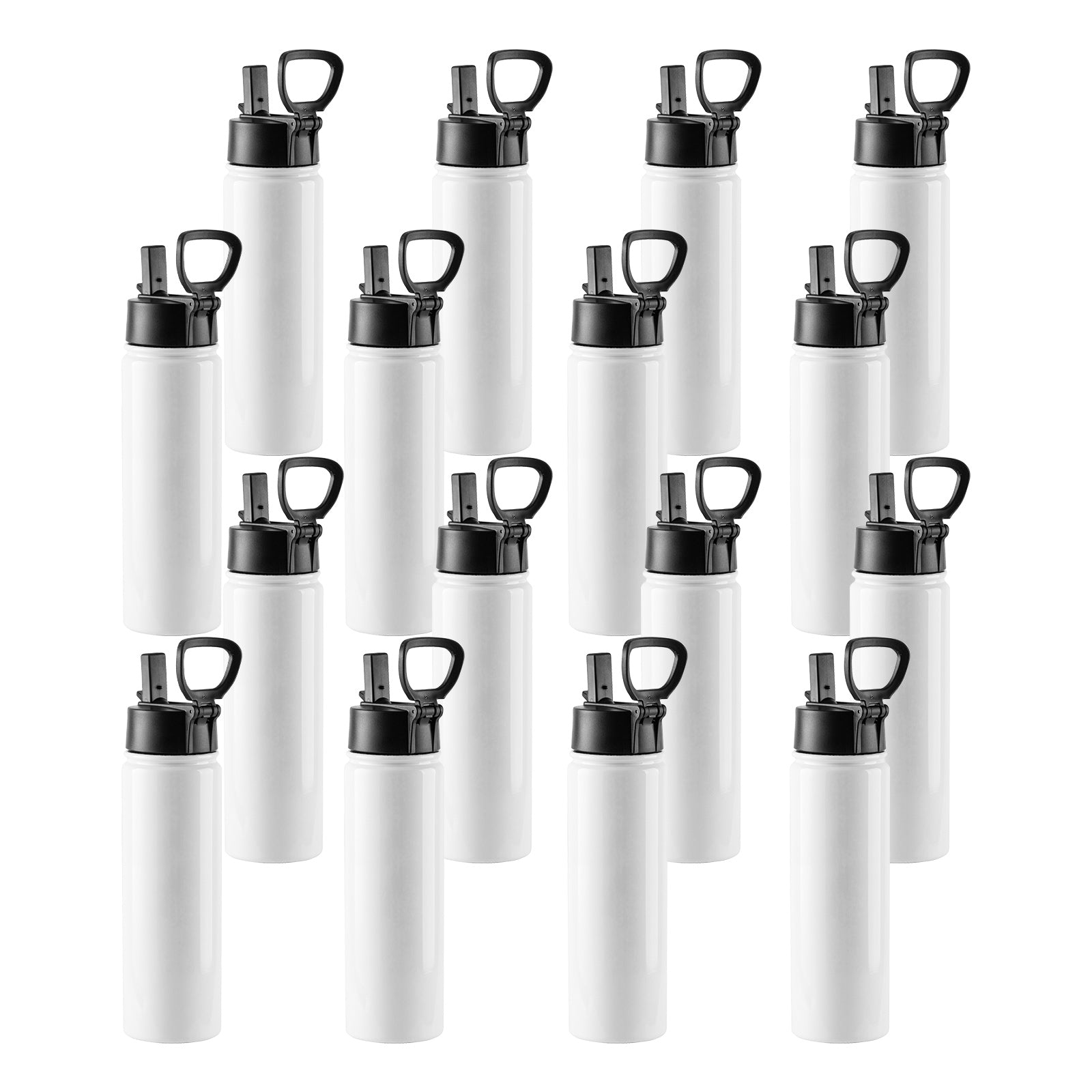Wholesale 22 OZ Sublimation Water Bottles Bulk with Wide Mouth Handle Cap and Straw 8 Pack & 24 Pack & 48 Pack