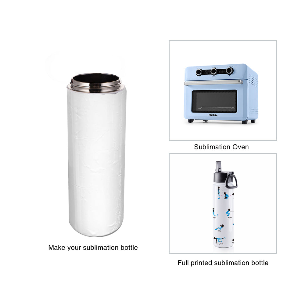 Wholesale 22 OZ Sublimation Insulated Water Bottles White with Wide Mouth Handle Cap and Straw 25 PCS(shipping from China)