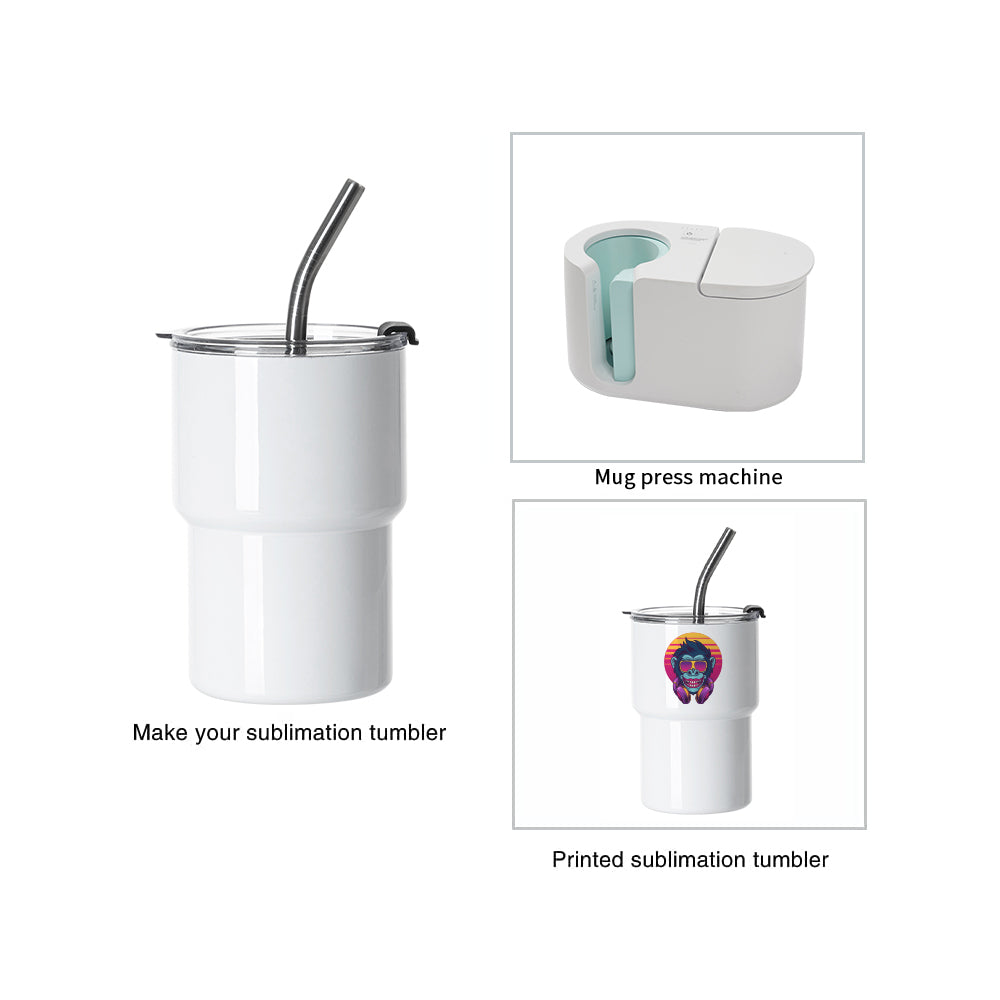 Wholesale Sublimation Coffee to Go Tumbler White with Screw Lid and Metal  Straw 17 OZ 24 Pack