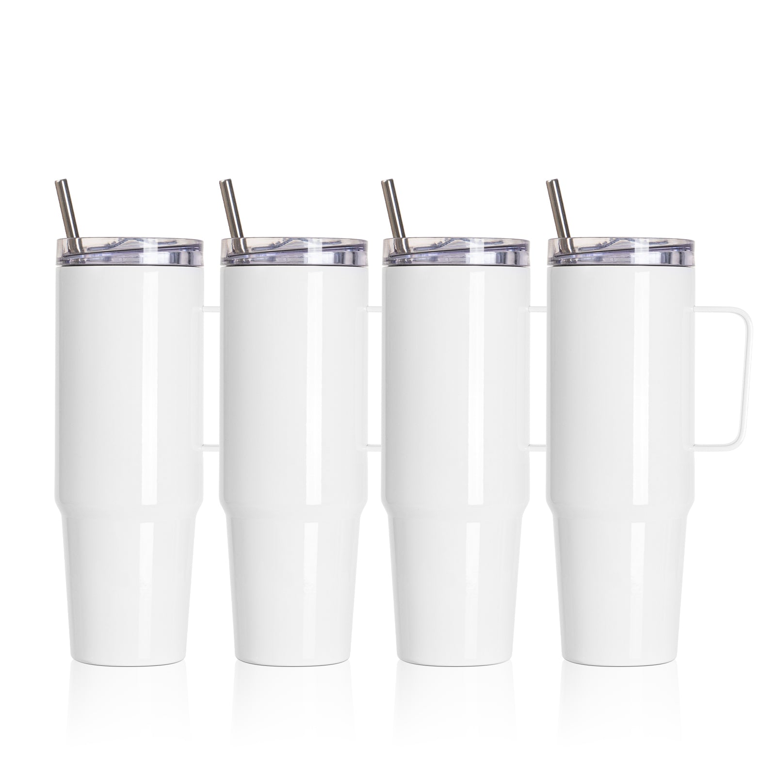 Sublimation Travel Tumblers White with Metal Straw and Leak-proof Slid –  PYD LIFE