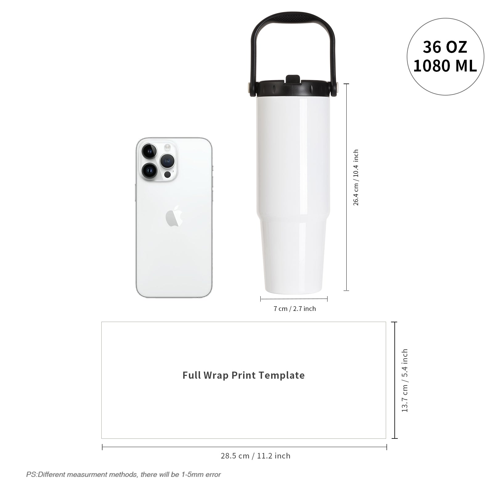 Wholesale 40 OZ Adventure Tumblers White With Metal Handle, Metal Stra –  PYD LIFE