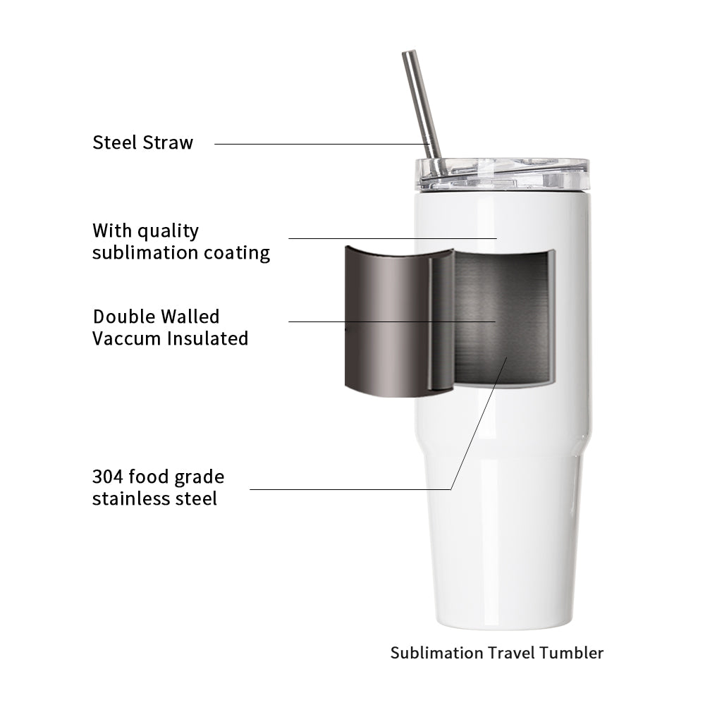 Wholesale Sublimation Travel Tumblers White With Metal Straw And Screw Top Leak-Proof Slide Lid 30 OZ 24 Pieces