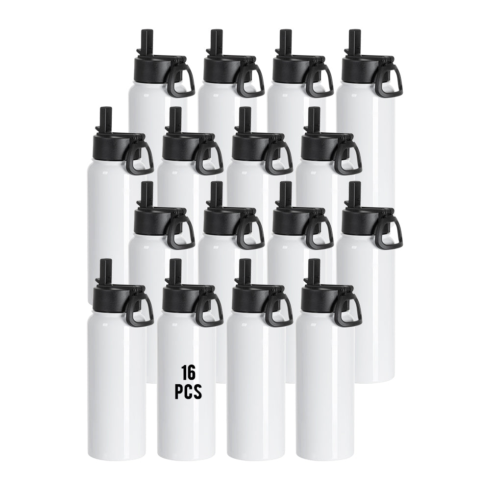 Whloesale 30 OZ Sublimation Sports Water Bottles Blanks Bulk with Wide Mouth Handle Cap and Straw 4 Pack & 24 Pack & 48 Pack