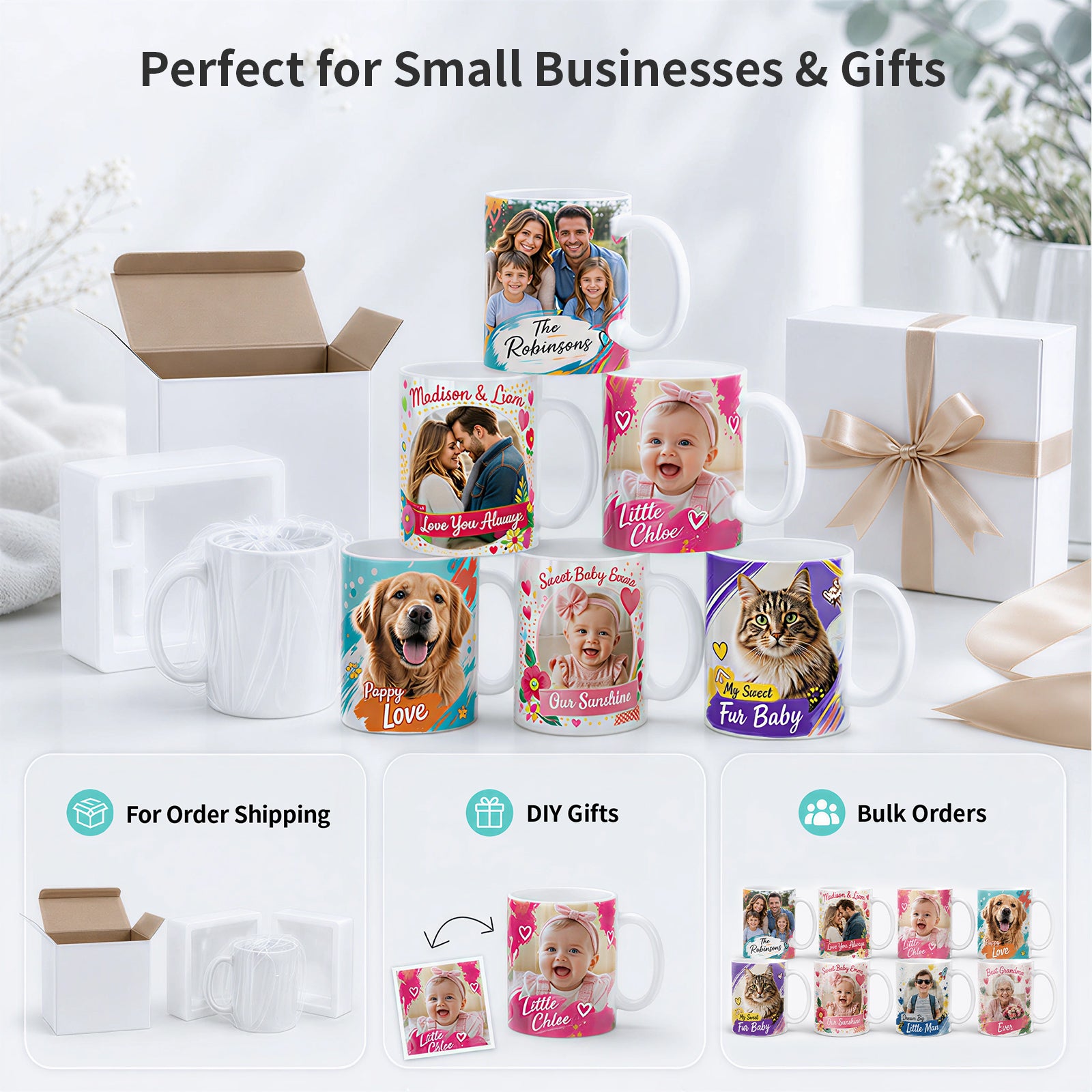 Sublimation Coffee Mugs 11 OZ with Individual White Box 36 Pack