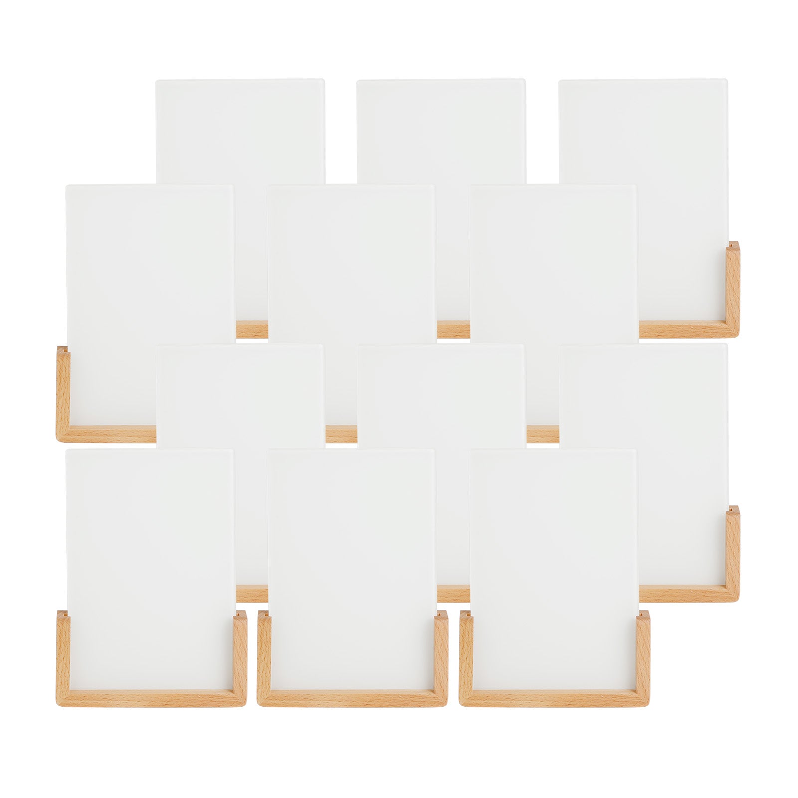 Wholesale 8 Pack & 24 Pack & 48 Pack Sublimation Night Lights Blanks LED Glass Photo Frames Panels Bulk White with Warm Light,with Wood Stand (3 Options)