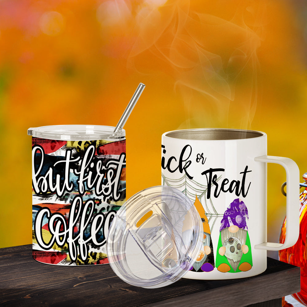 25 Pack Sublimation Stainless Steel Thermal Lowball Coffee Mug Glossy White 13 oz 400ml