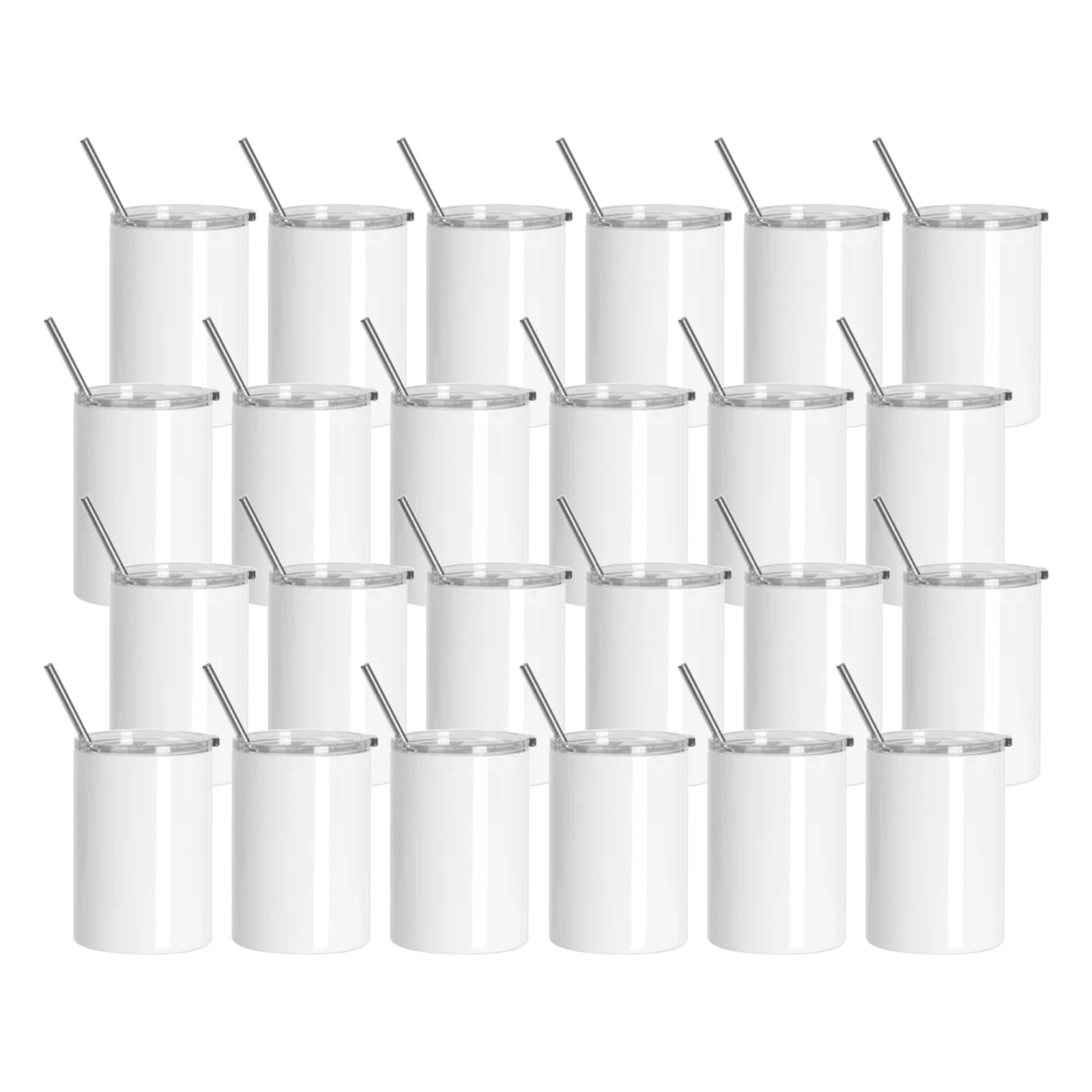 25 Pack Sublimation Stainless Steel Thermal Lowball Coffee Mug Glossy White 13 oz 400ml