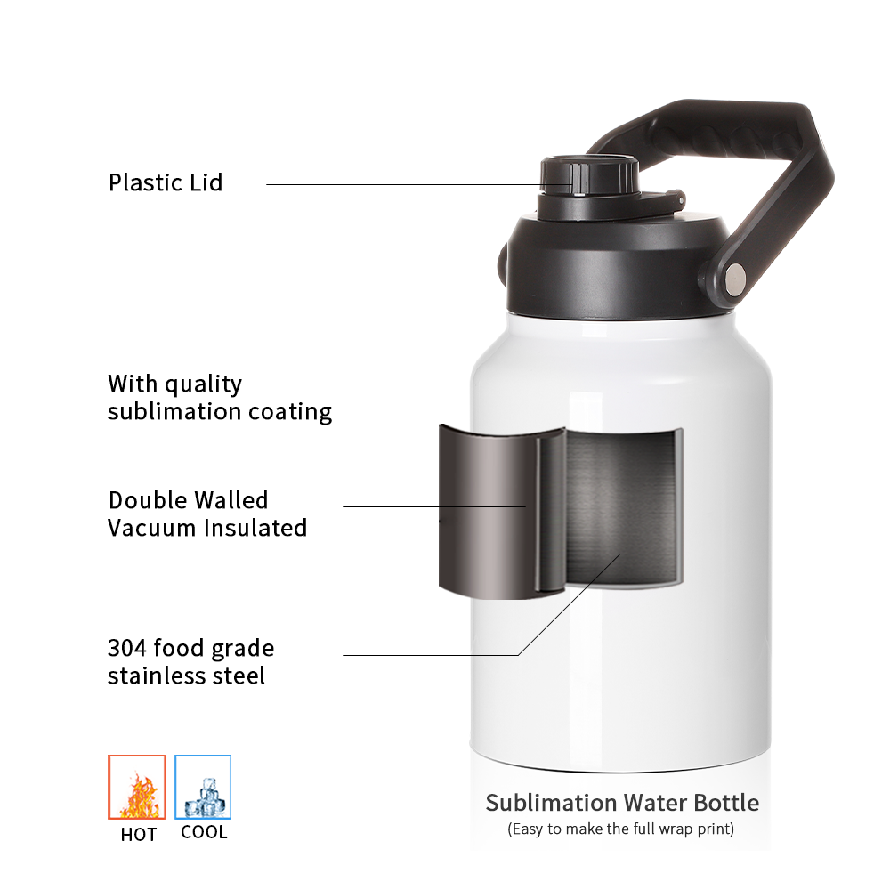 Wholesale Sublimation Water Jugs Bottle with Spout Lid Large Handle 64 –  PYD LIFE