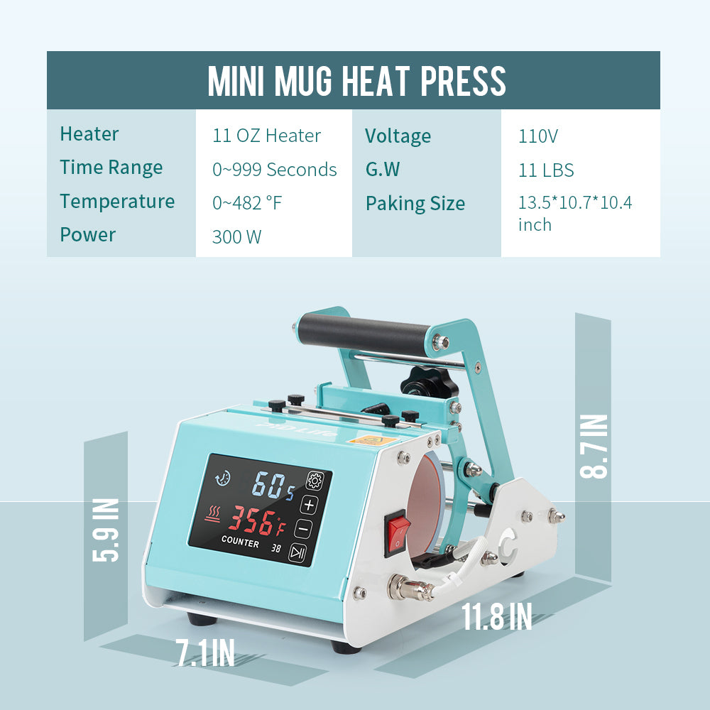 Starter Package 5 Pro Mini Tumbler Heat Press 11 oz 15 oz oz