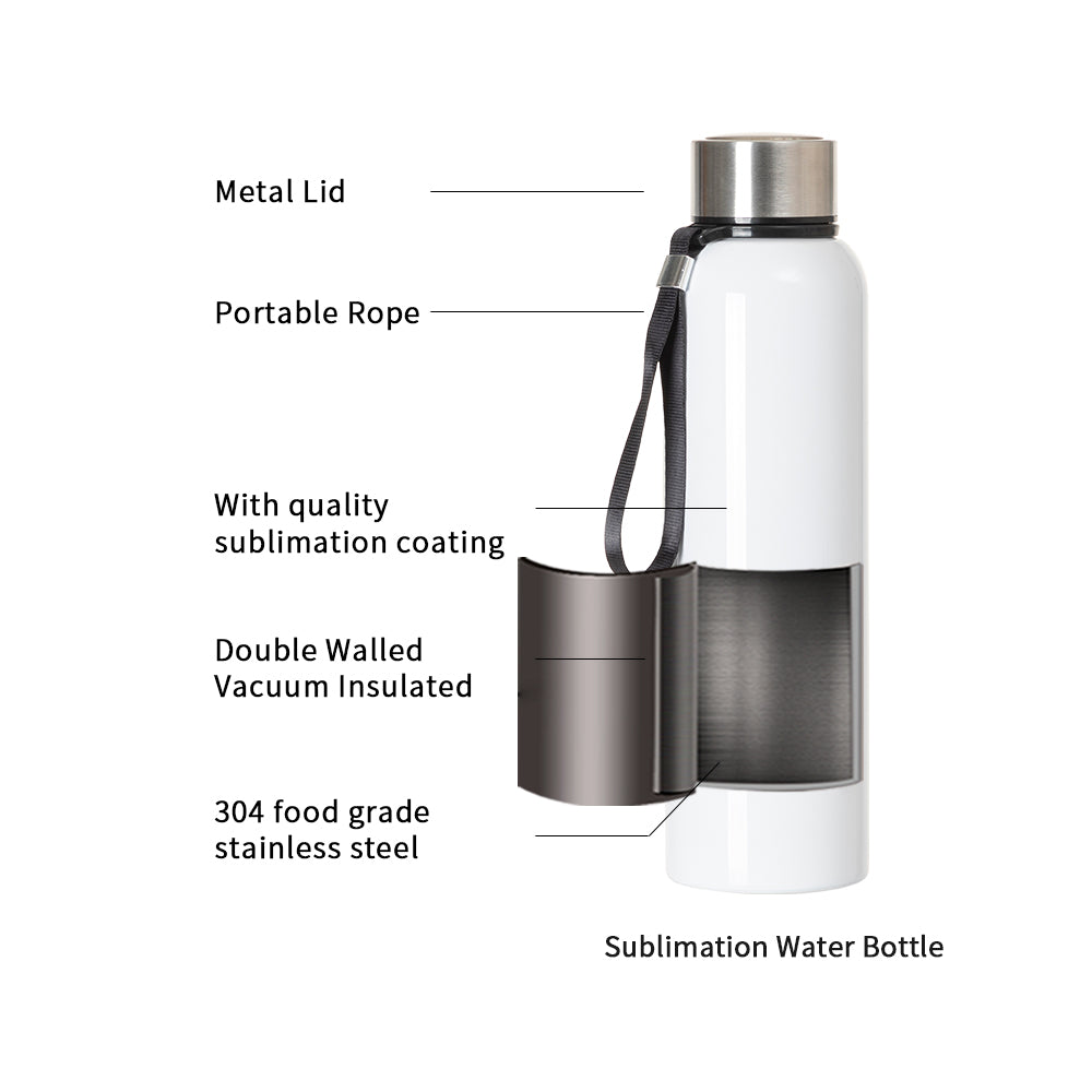 Sublimation Kids Water Bottle White Straight with Flip Lock Black Lid – PYD  LIFE