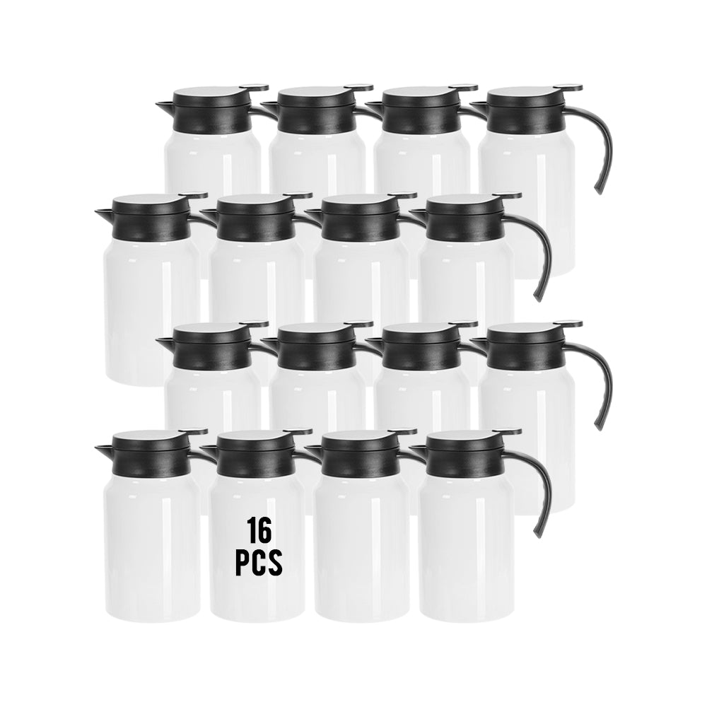 Wholesale 50 OZ 1.5 Liter Sublimation Double Walled Thermal Coffee Carafe Pot White with Shrink Film 4 Pack & 12 Pack & 24 Pack