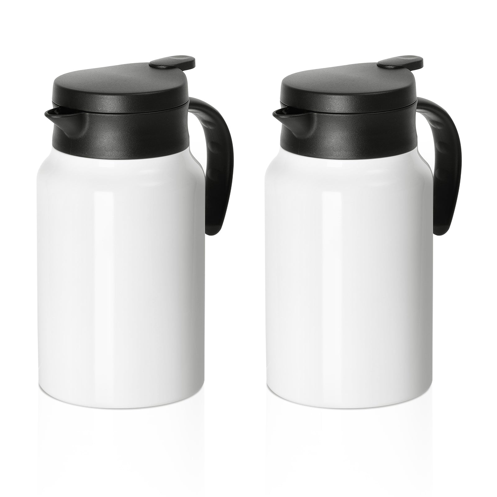 Wholesale 50 OZ 1.5 Liter Sublimation Double Walled Thermal Coffee Carafe Pot White with Shrink Film 2 Pack & 12 Pack & 24 Pack