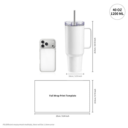 Wholesale 40 OZ Sublimation Tumblers with Printable Handle 2 Pack