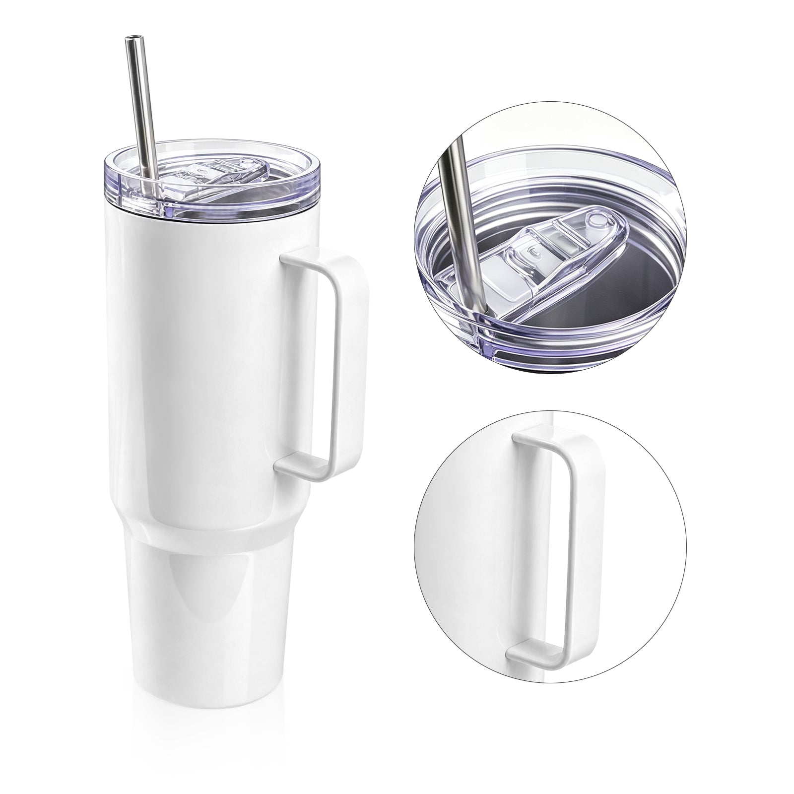 Wholesale 40 OZ Sublimation Tumblers with Printable Handle 2 Pack