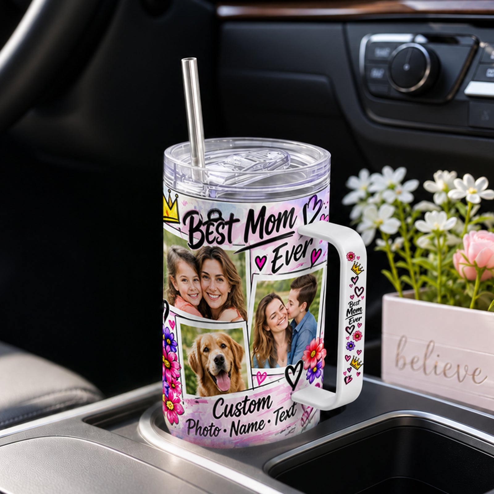 Wholesale 40 OZ Sublimation Tumblers with Printable Handle 2 Pack