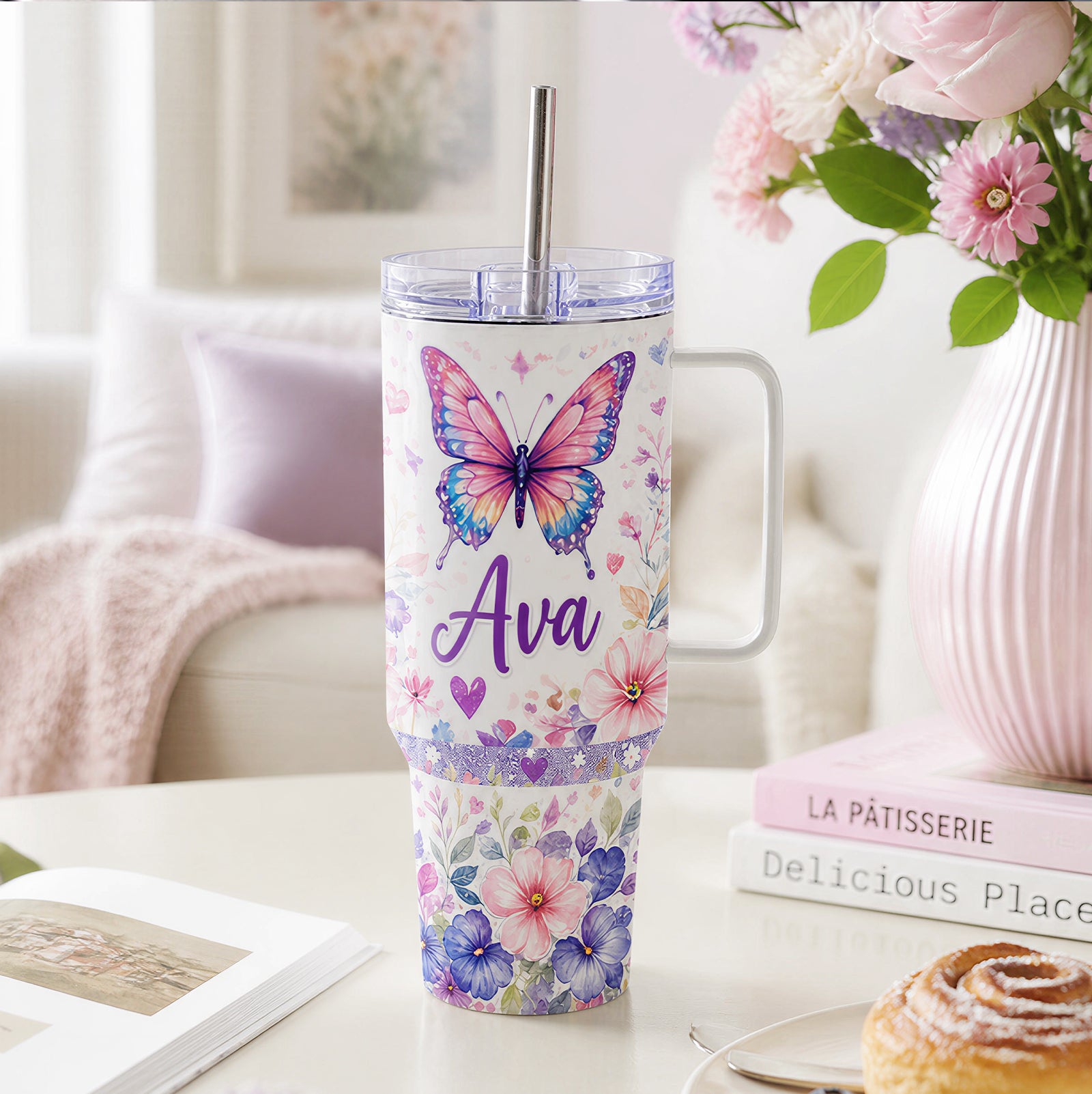 Wholesale 40 OZ Sublimation Tumblers with Printable Handle 2 Pack