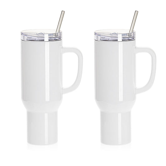 40 OZ Sublimation Tumblers with Removable Handle Bulk 2 Pack