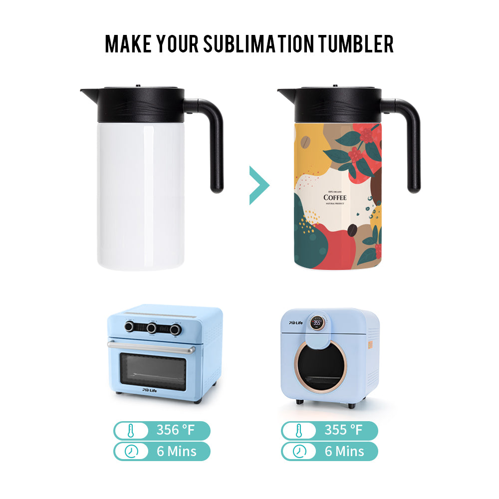 Wholesale 50 OZ 1.5 Liter Sublimation Thermal Insulated Coffee Carafe Pot with Filter White 2 Pack & 12 Pack & 24 Pack
