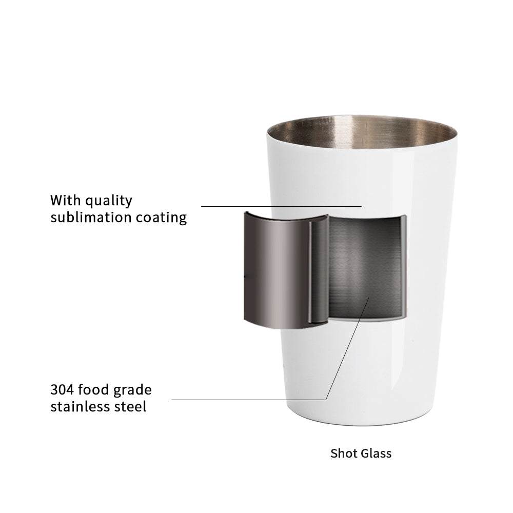 2oz 70ml Sublimation Stainless Steel Mini Tumbler Shot Glass Single Wall White 12 Pieces