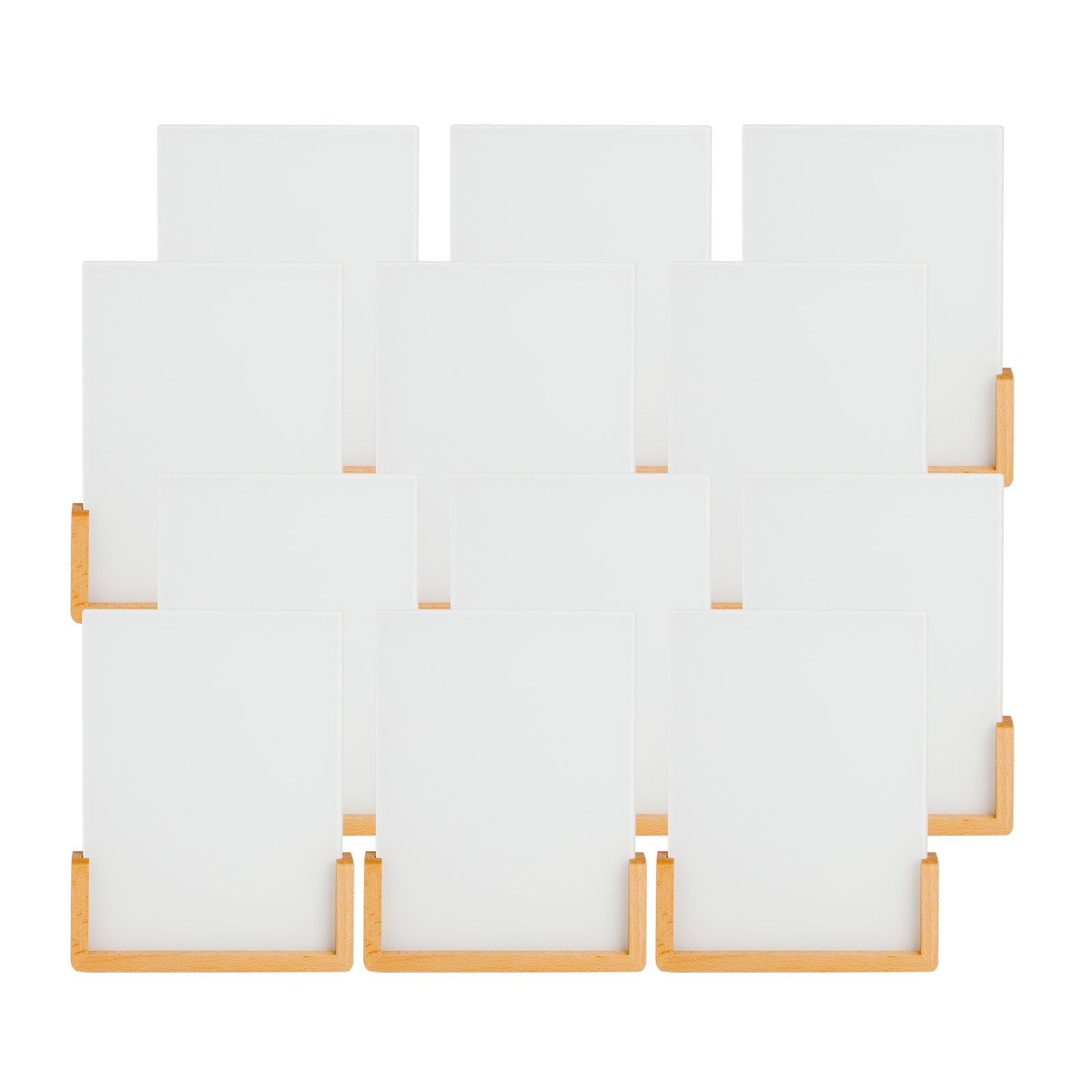 Wholesale 8 Pack & 24 Pack & 48 Pack Sublimation Night Lights Blanks LED Glass Photo Frames Panels Bulk White with Warm Light,with Wood Stand (3 Options)