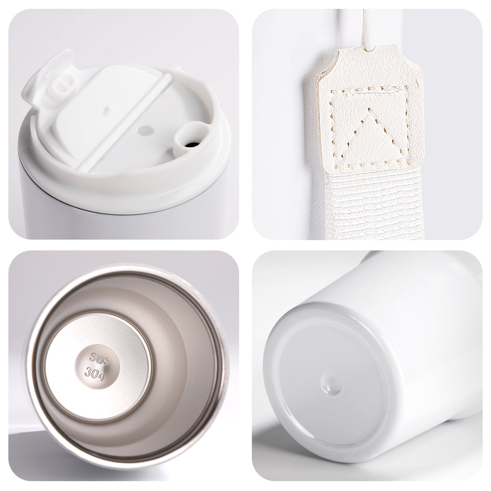 Wholesale Sublimation Tumblers 20 OZ White Blanks with Lid and Plastic Straw Portable String Stainless Steel Coffee Cups 6 Pack & 12 Pack & 24 Pack