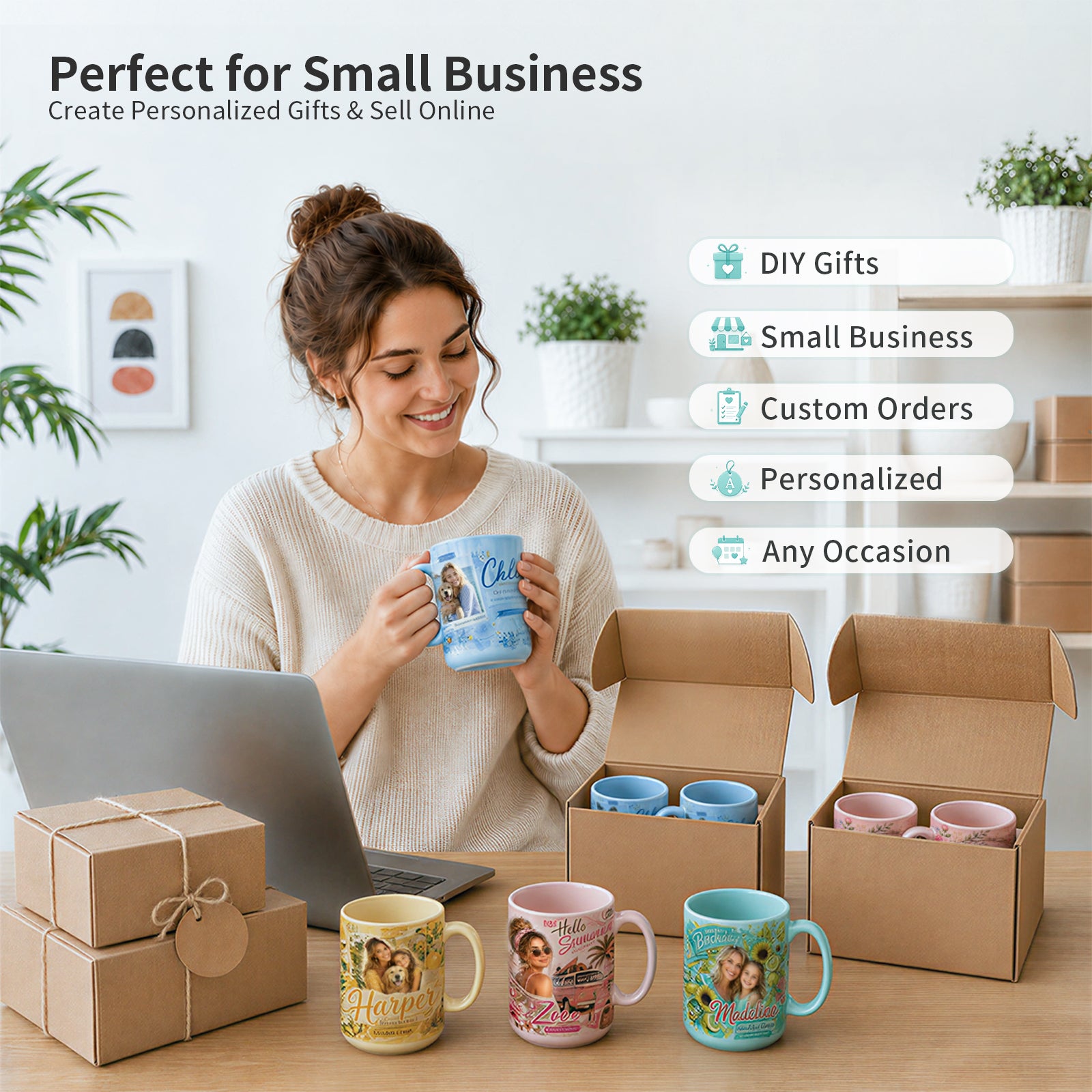 Wholesale 8 Pack Sublimation Mugs 15 OZ Mixed Macaron Colors Ceramic Cups Sublimation Coffee Photo Mug
