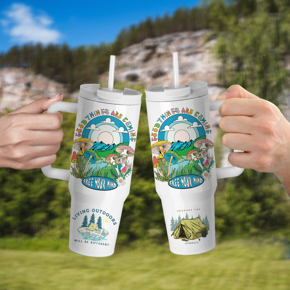 Wholesale 40 OZ Sublimation Tumblers with Handle White Blanks Stainless Steel Cups Mugs with Lid and Plastic Straw 2 Pack & 8 Pack & 16 Pack