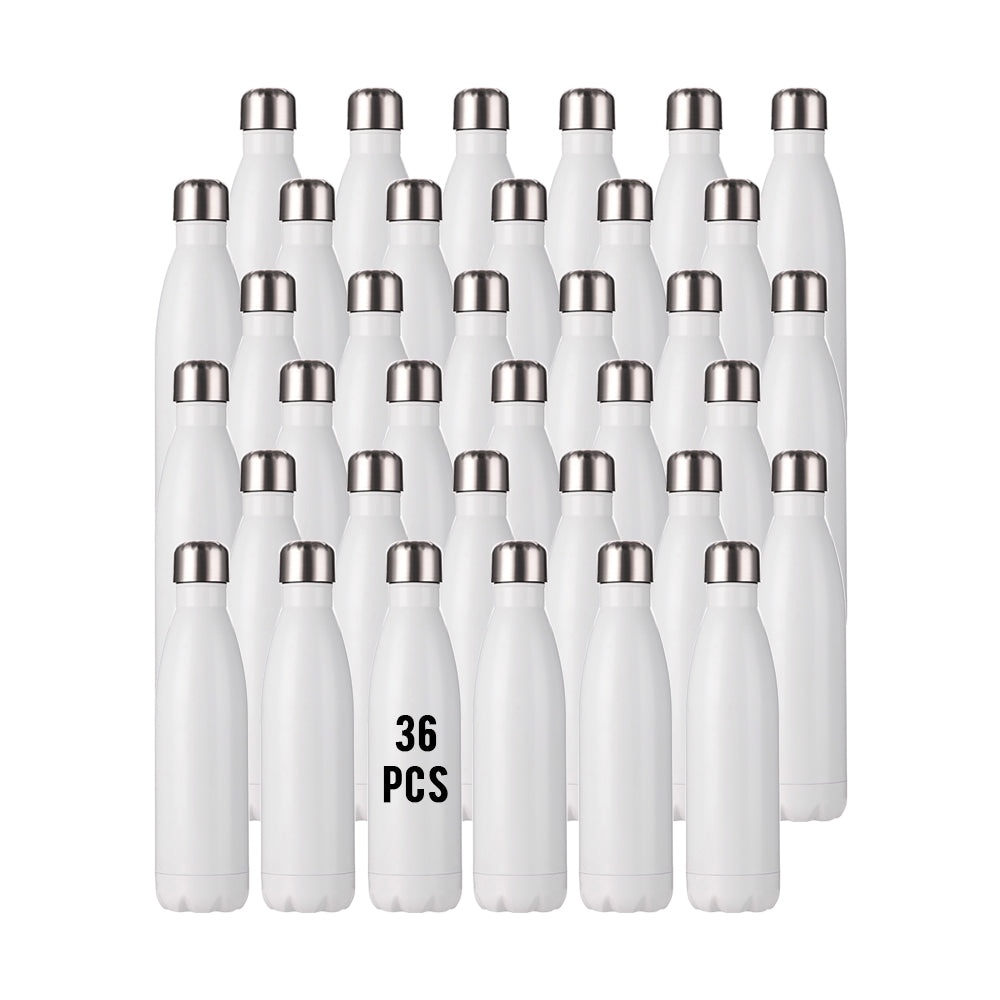 Wholesale 17 OZ Sublimation Cola Shaped Water Bottles Bulk for Sublimation Oven Printing Glossy White 8 Pack & 24 Pack & 48 Pack