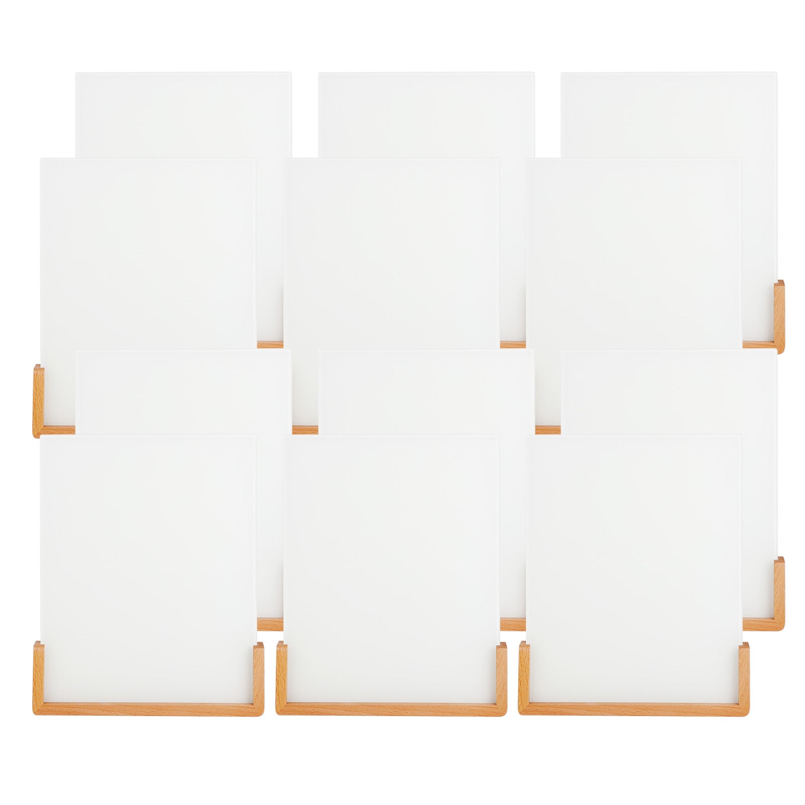 Wholesale 8 Pack & 24 Pack & 48 Pack Sublimation Night Lights Blanks LED Glass Photo Frames Panels Bulk White with Warm Light,with Wood Stand (3 Options)