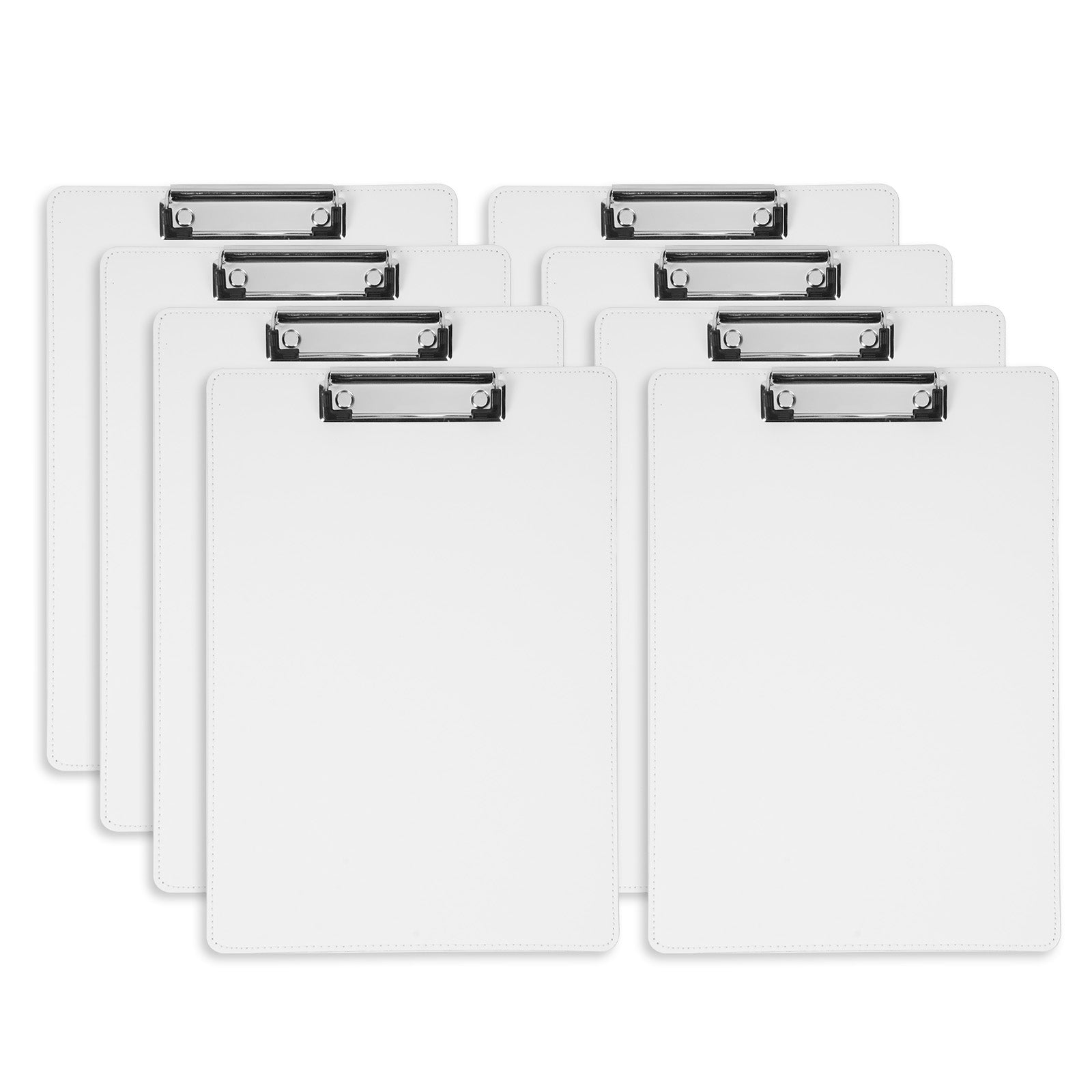 Wholesale 8.6" x 12.2" Sublimation Clipboards Blanks White PU Leather Front A4 Letter Size 8 Pack & 24 Pack & 48 Pack