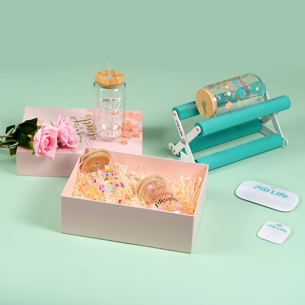 Wholesale 18 OZ Glass Cups Cans with Bamboo Lids,Glass Straw and 2 Cleaning Brushes Clear Glasses Drinking Set 12 Pack & 48 Pack & 96 Pack