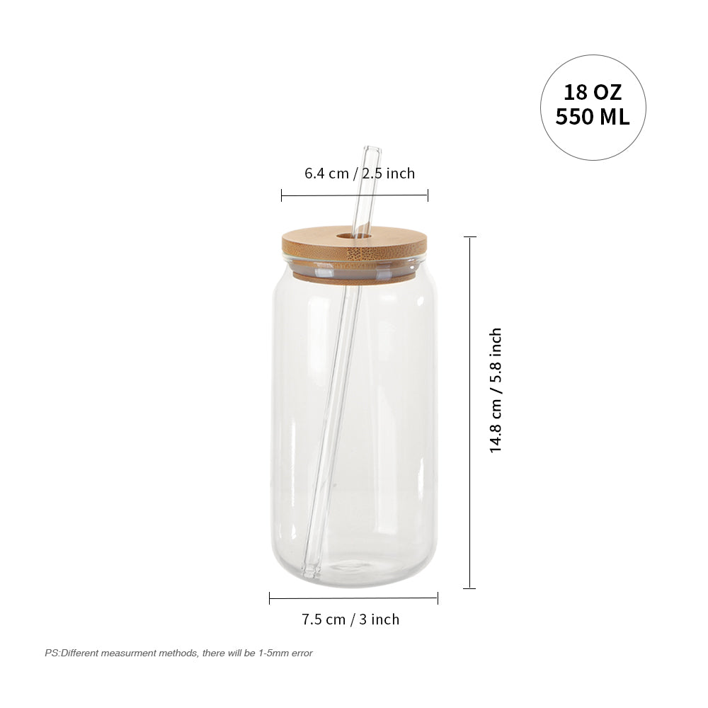 Bulk Case Vinyl Beer Glass Sets (Glass, Bamboo Lid and Glass Straw 48 SETS )